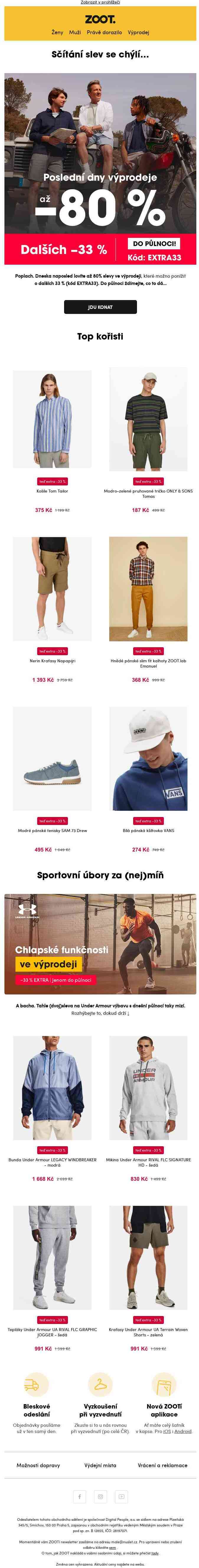 Až −80 % & extra 33% sleva ⏱️DO PŮLNOCI⏱️