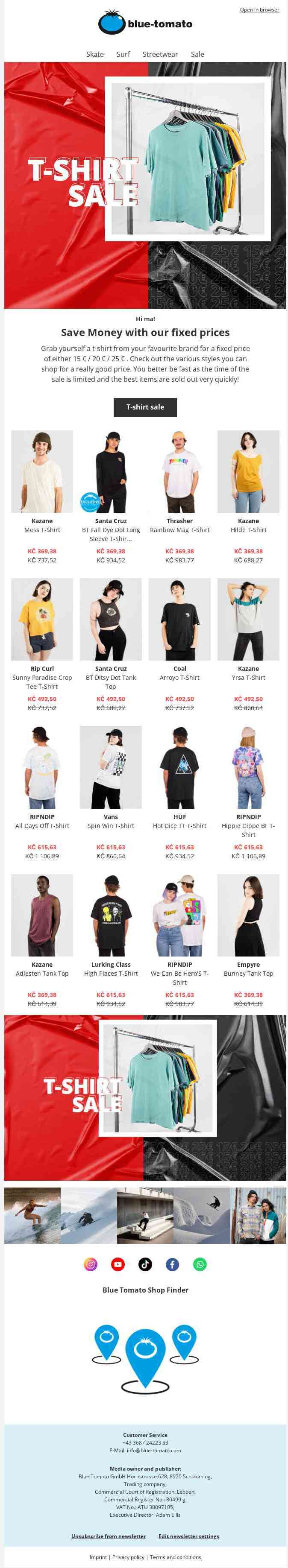 Better be quick: t-shirt sale with fixed prices