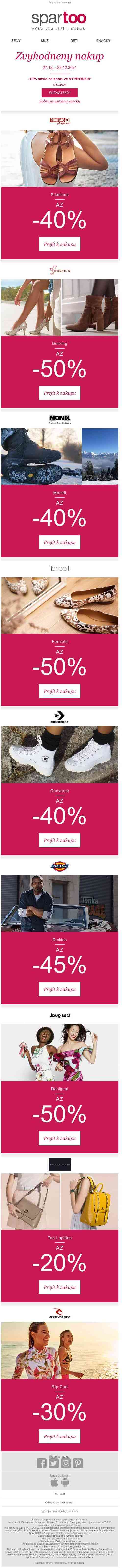 BLACK FRIDAY SLEVY AŽ 50%