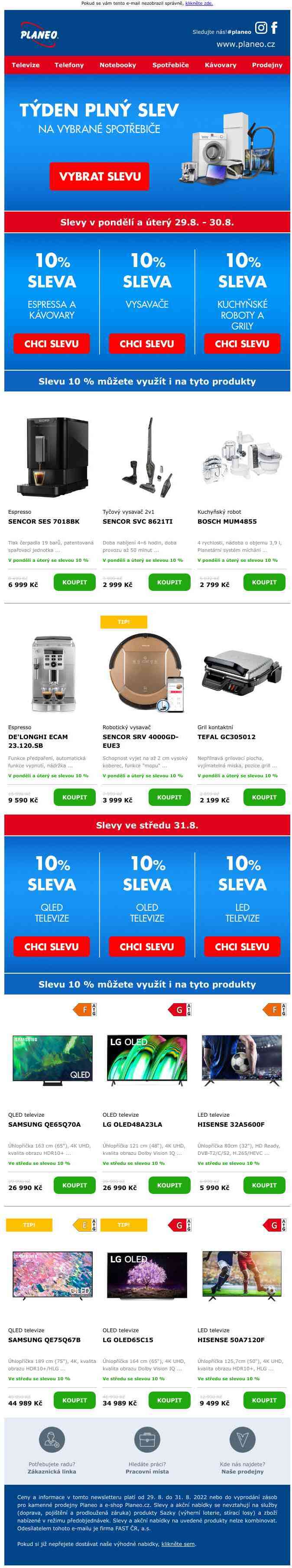 Týden plný slev je tady! Sleva 10 % na vybrané produkty.