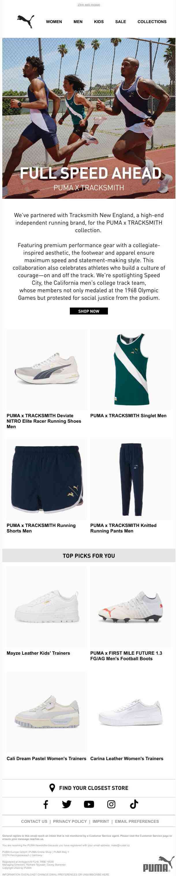 Full Speed Ahead With PUMA x Tracksmith