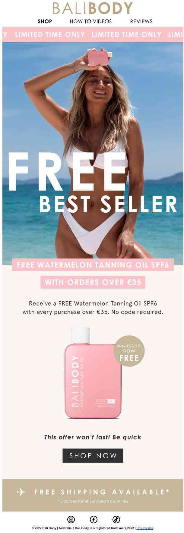 FREE Watermelon Tanning Oil 🍉