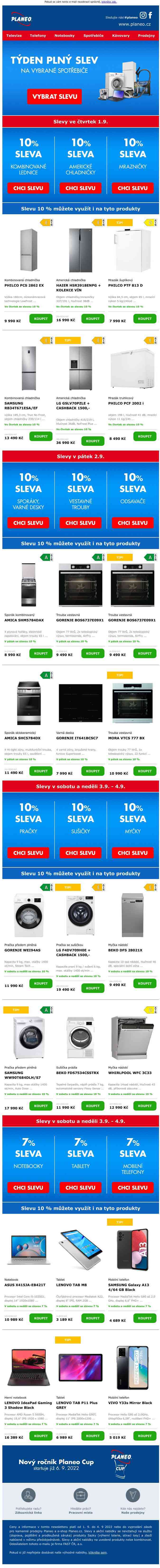 Týden plný slev pokračuje! Sleva až 10 % na vybrané produkty.