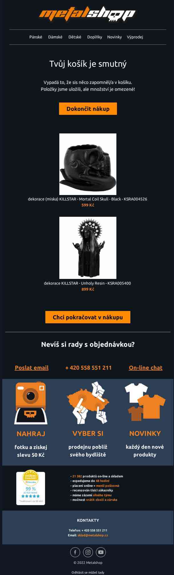 Nechybí ti něco? Dokonči svůj nákup! 💀