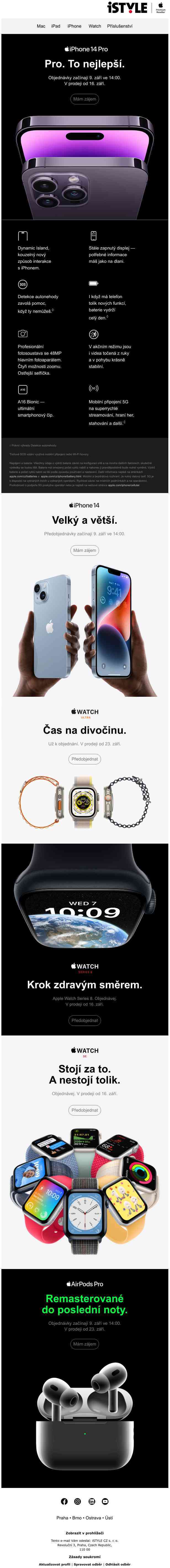 Nový iPhone 14 a Apple Watch Ultra