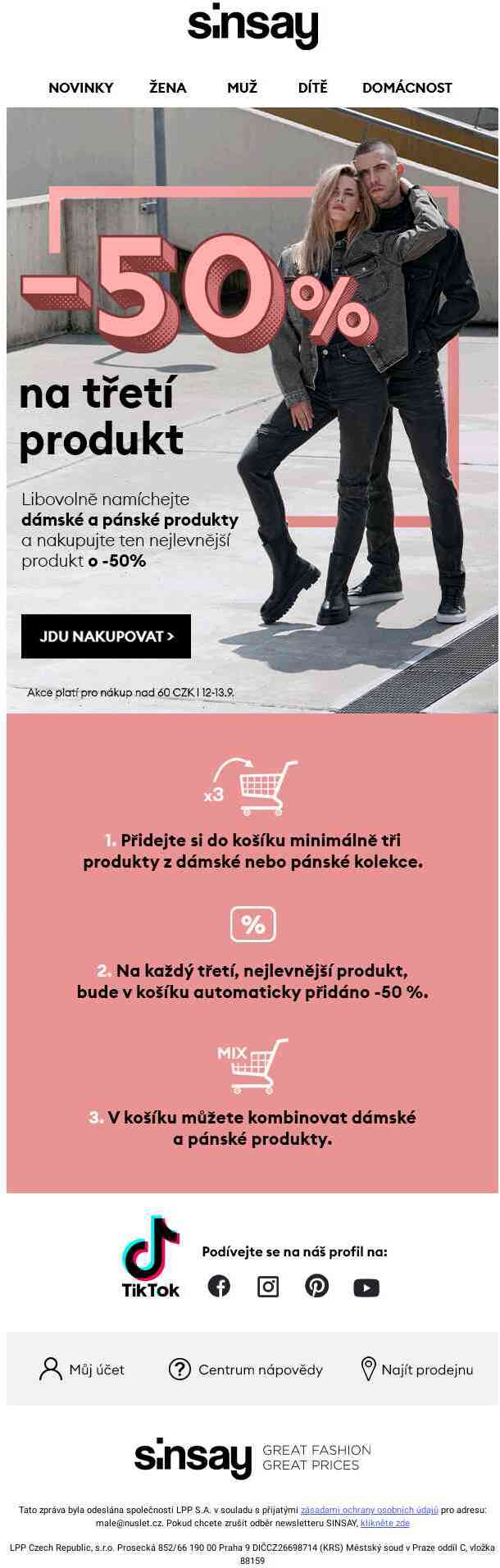 -50% na třetí produkt 🤩❗️