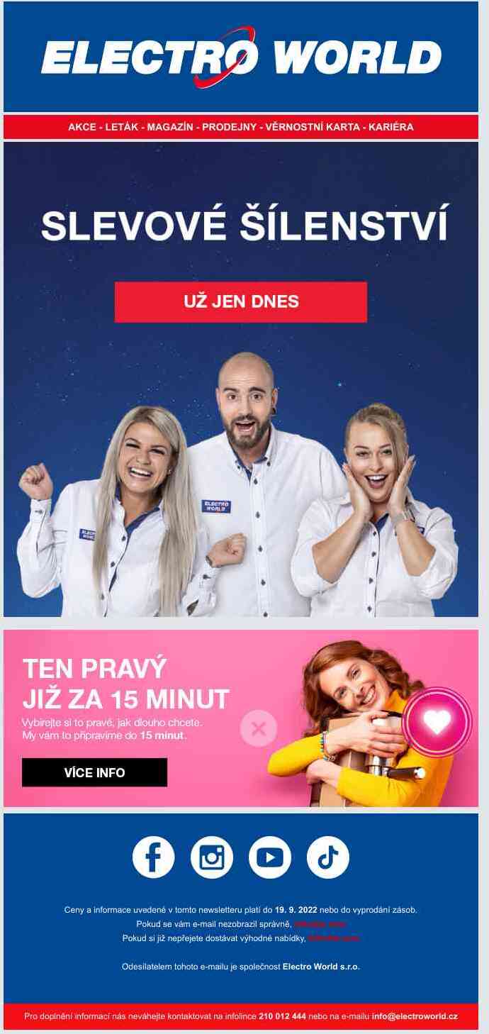 Slevové šílenství už jen dnes, poslední šance nakoupit výhodně.