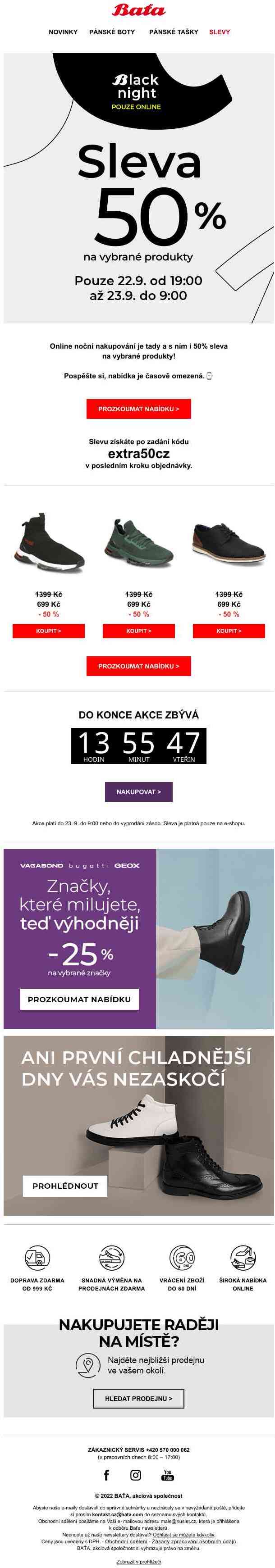 Online noční nakupování s 50% slevou do zítřejších 9:00 >