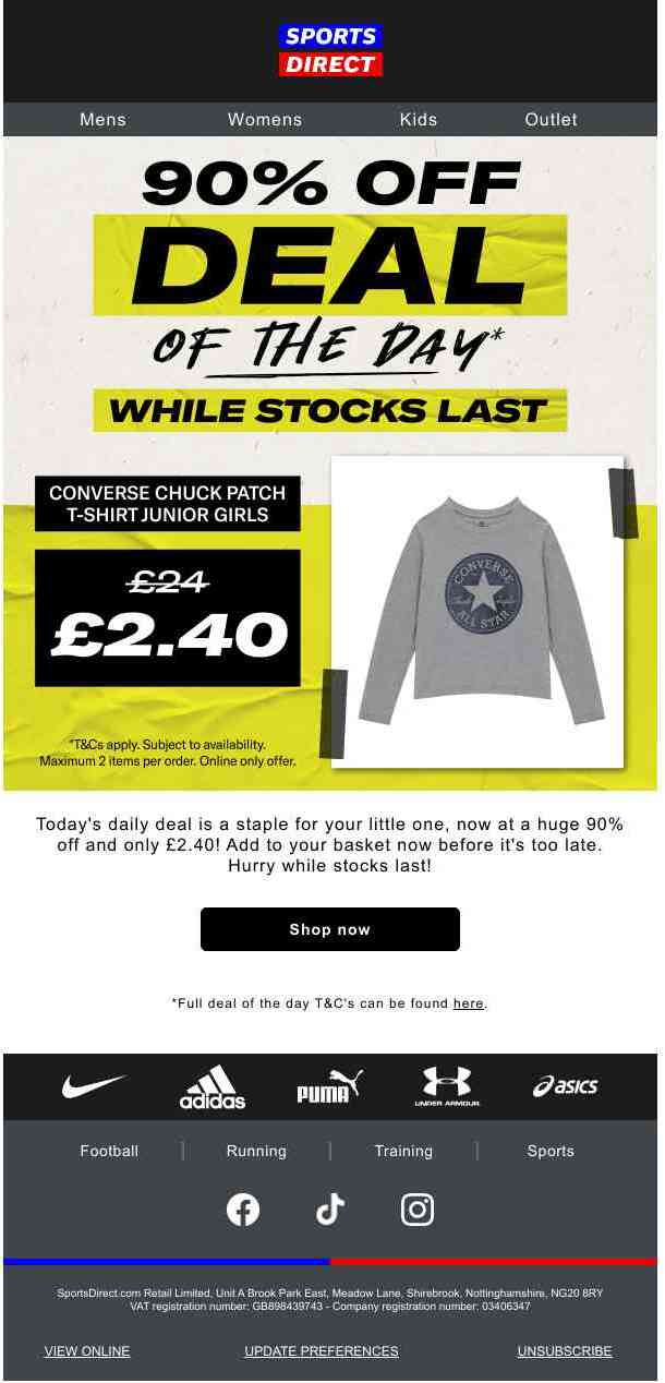 THIS WILL SELL OUT! 90% off Converse Tee 👕