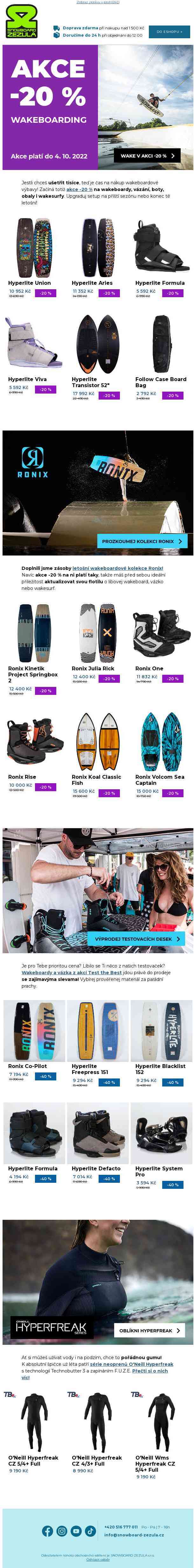 Začíná wakeboardová akce -20 %