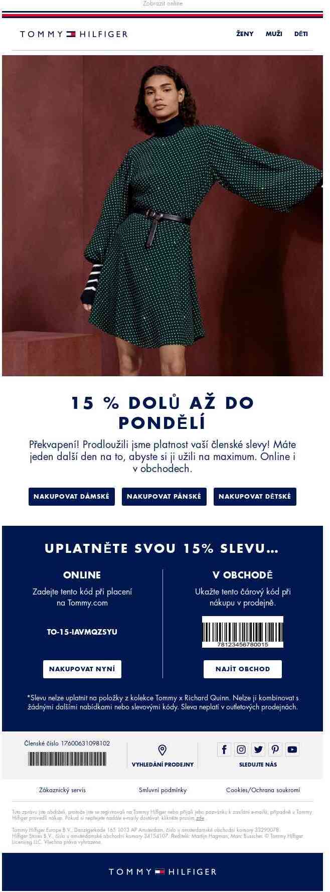 Prodloužili jsme platnost vaší 15% slevy