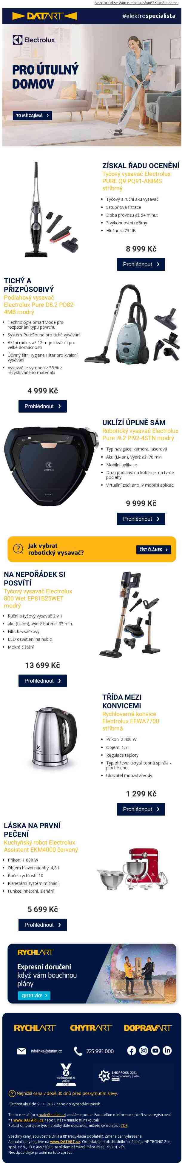 Vsaďte na spotřebiče Electrolux!