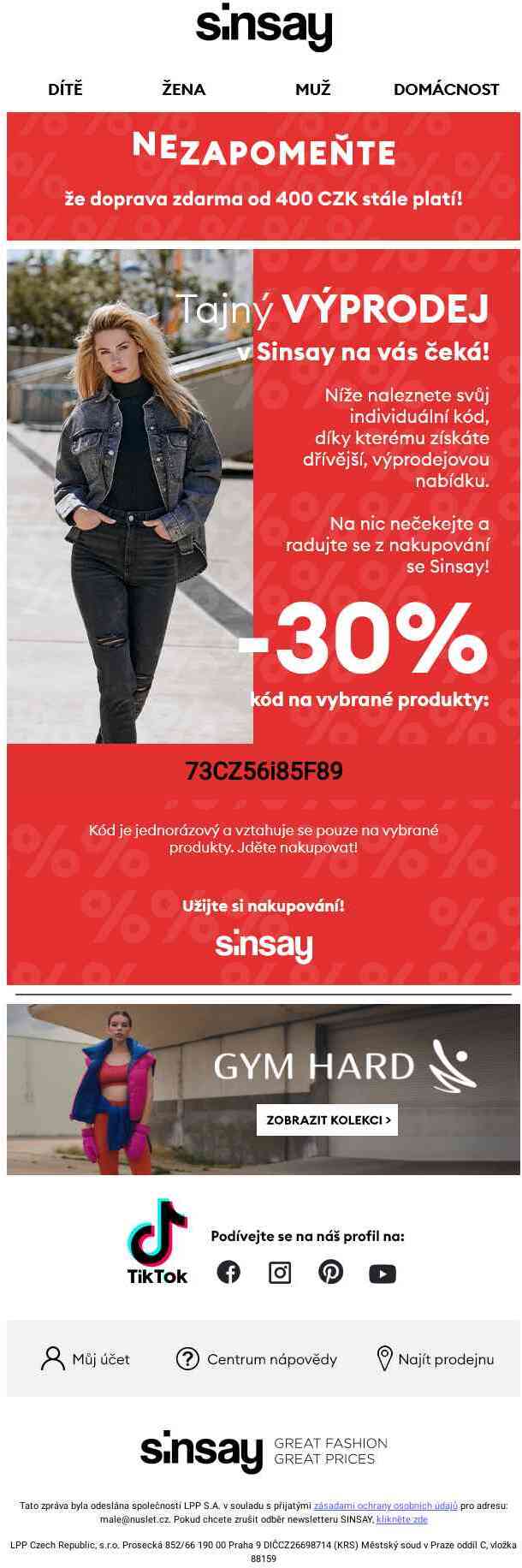 -30% kód na Tajný výprodej na Vás už čeká 🤩