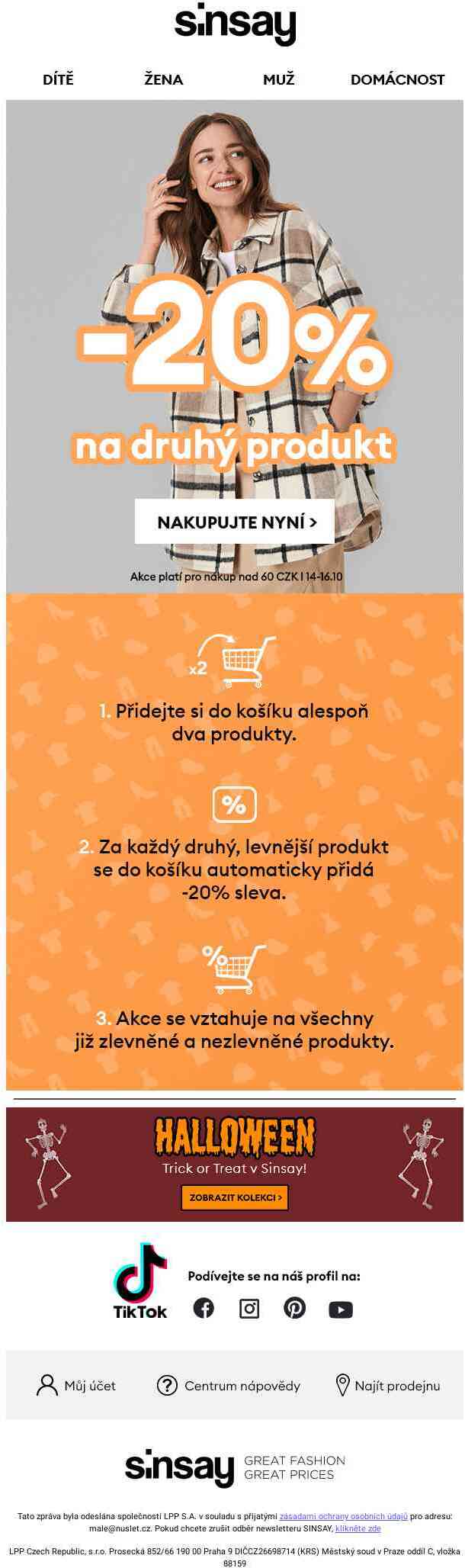 WOW ❗ -20 % na druhý, levnější produkt 😵