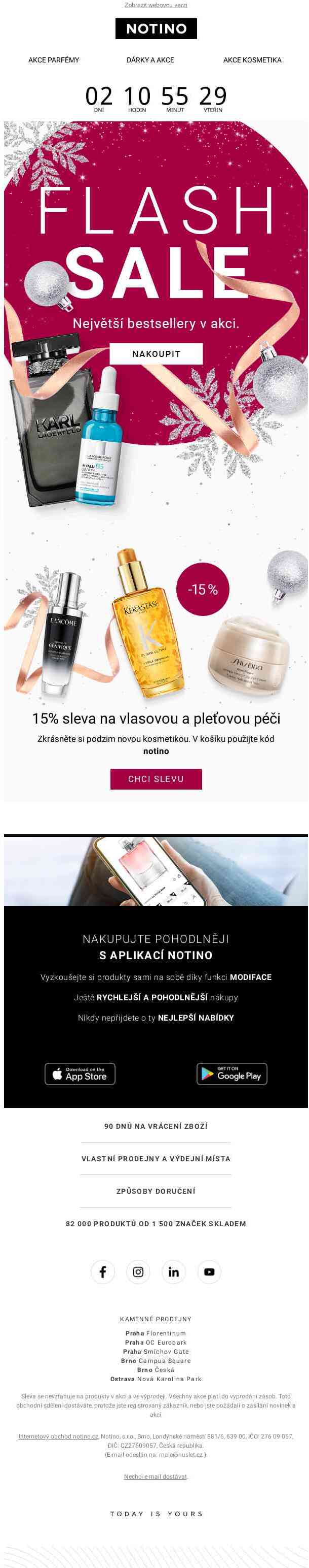 Dvojitá radost: Flash Sale + 15% sleva na pleťovou a vlasovou péči. 🥳