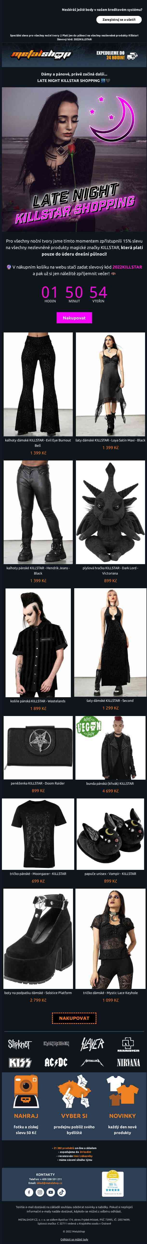 15% sleva na vše od Killstar! 🦇