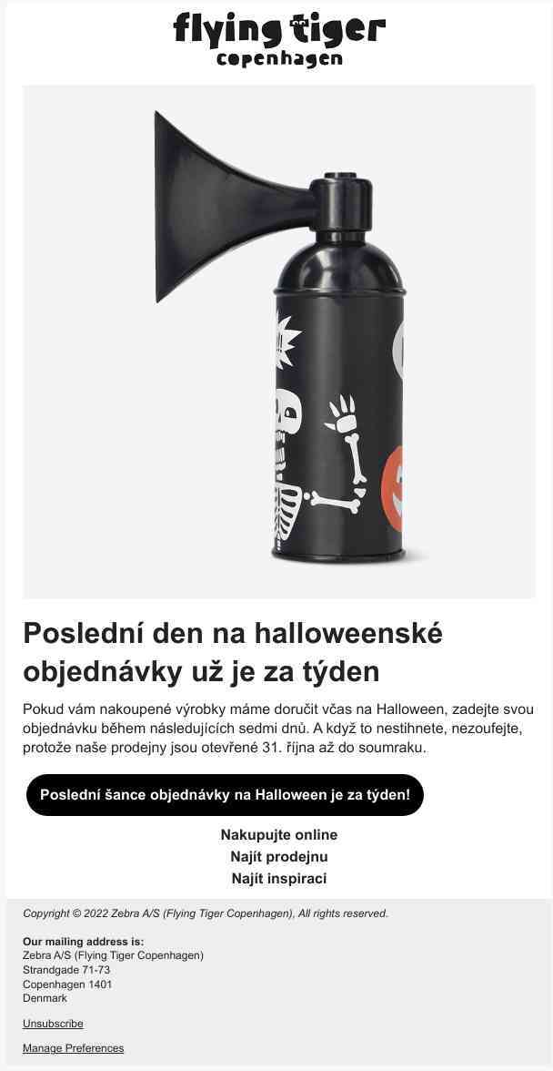 Za týden máte poslední šanci na
 halloweenské objednávky!