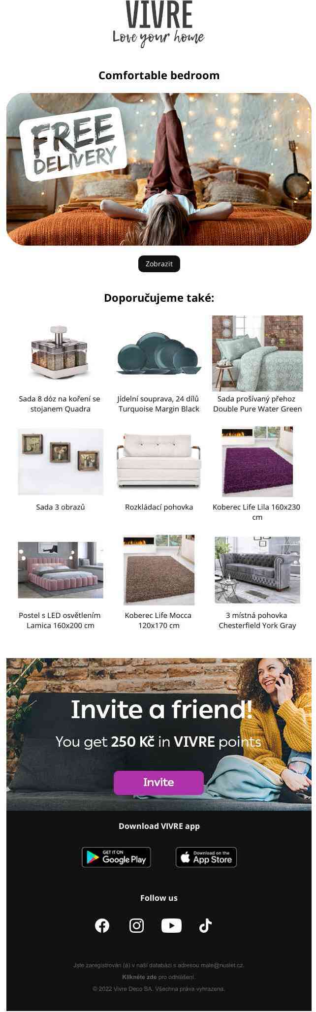 Enjoy a Comfortable bedroom, now with free delivery. Love Your Home
 ❤️