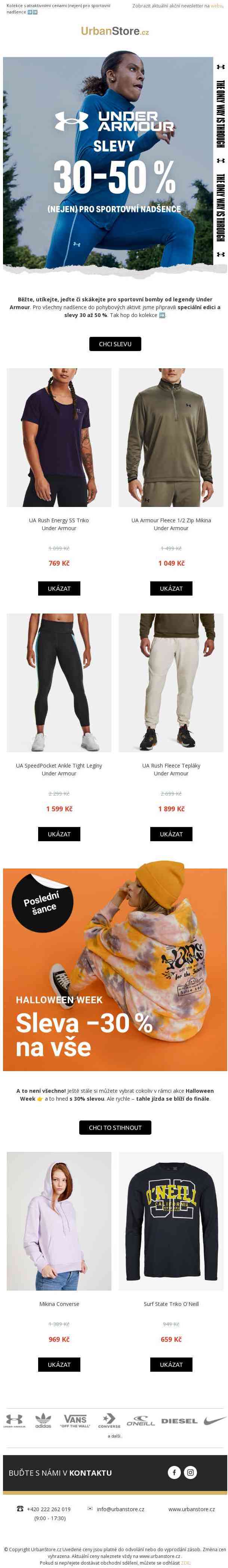 ❗Under Armour se slevami 30 až 50 %❗