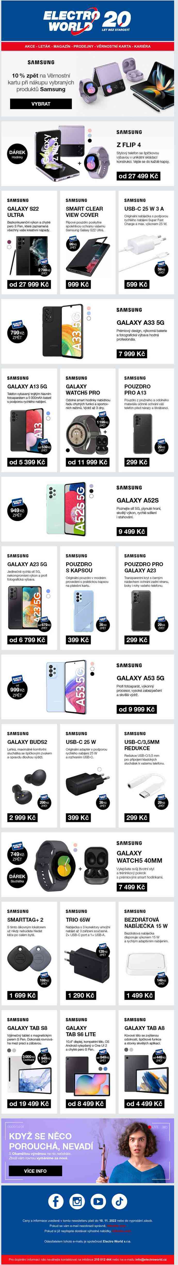 10 % zpět na Věrnostní kartu z ceny vybraných produktů Samsung Galaxy.