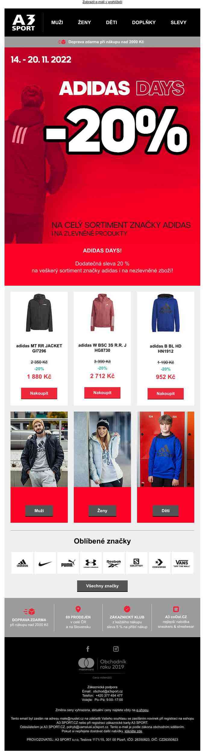 ADIDAS DAYS: -20% na vše!