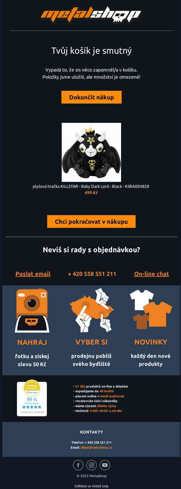 Nechybí ti něco? Dokonči svůj nákup! 💀