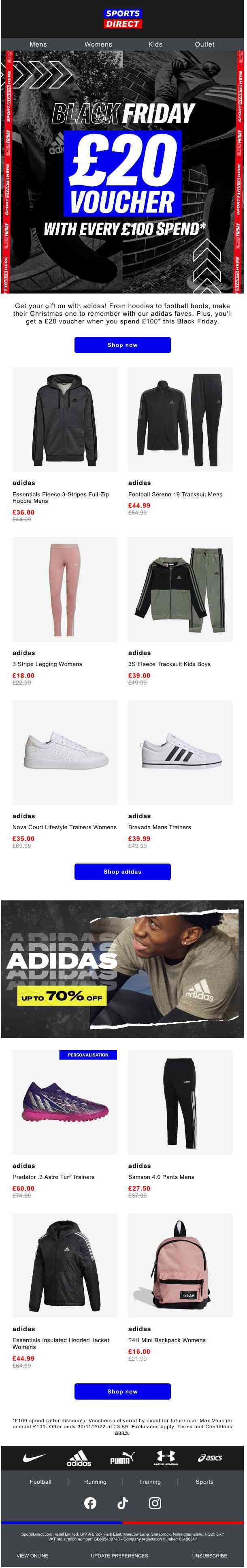 👏 Best of Adidas | £20 Voucher this Black Friday 👏