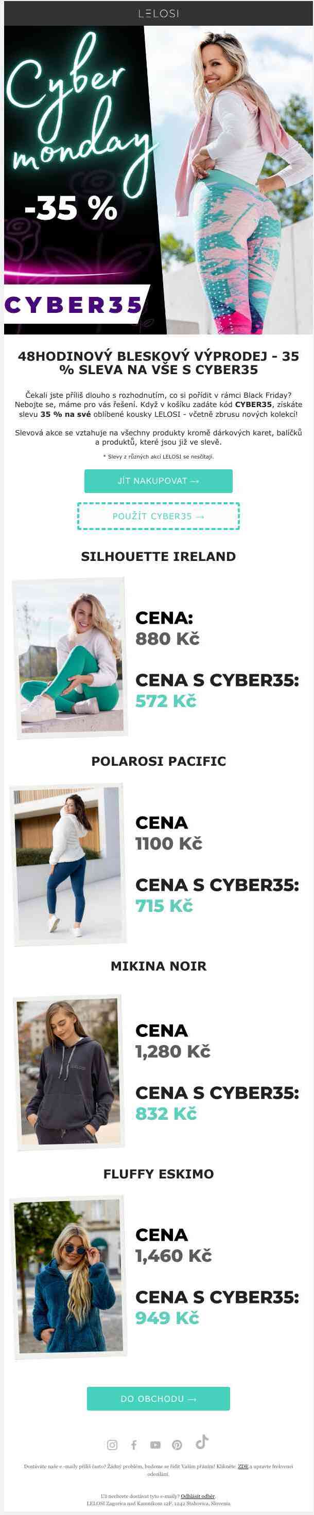 Překvapení! Cyber Monday je u LELOSI dříve 😊