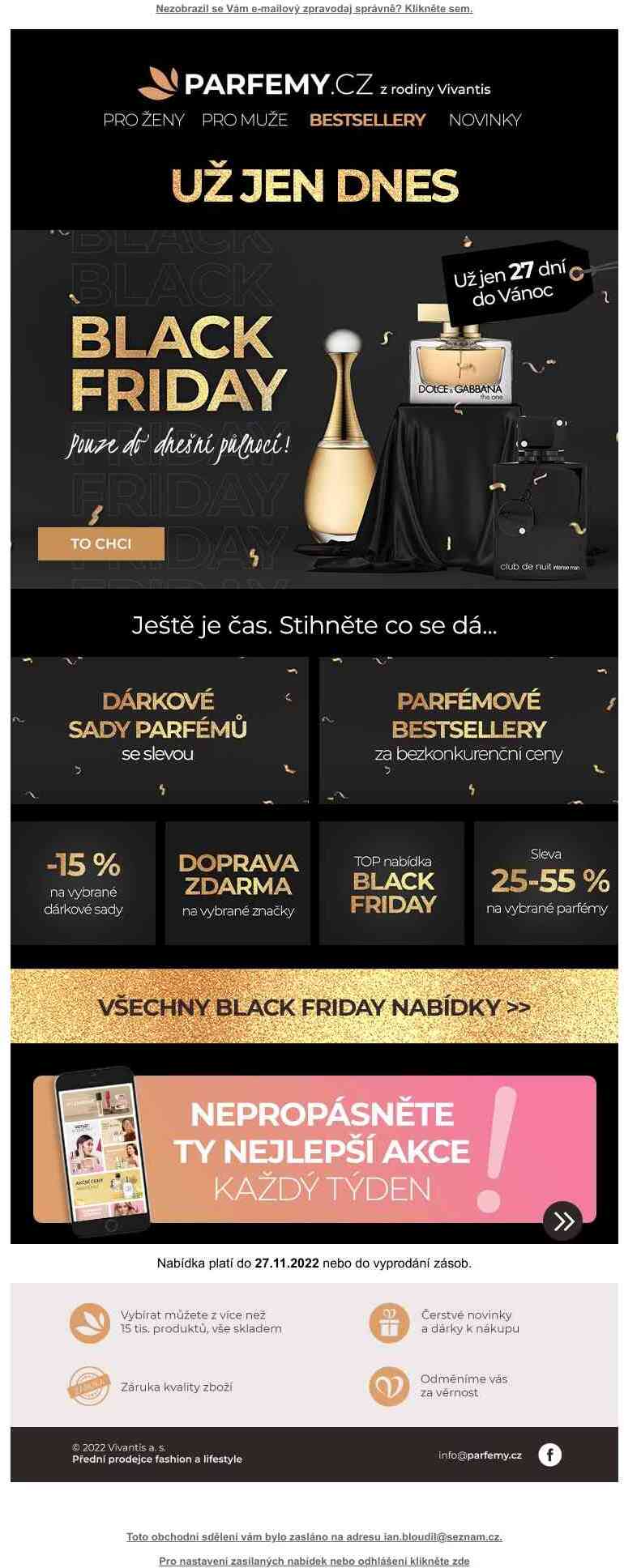 BLACK FRIDAY už jen do dnešní půlnoci!