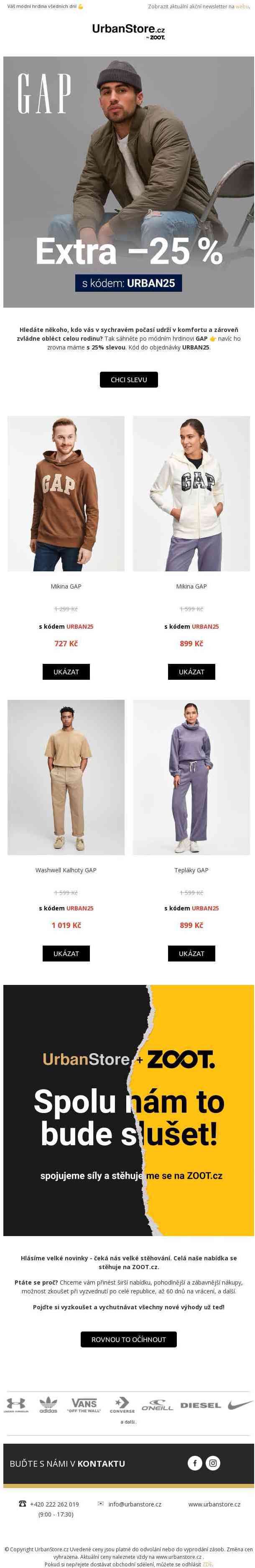 GAP | extra 25 % | URBAN25