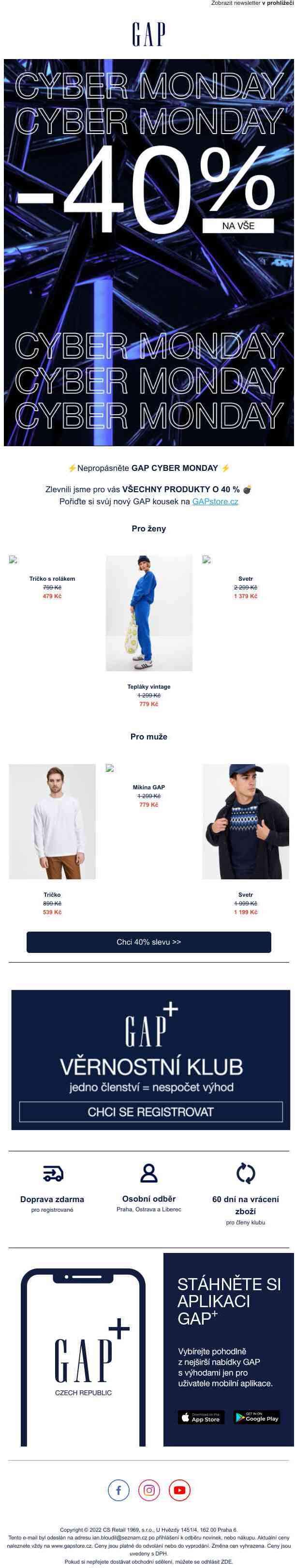 -40 % NA VŠE 🔥 CYBER MONDAY je tu