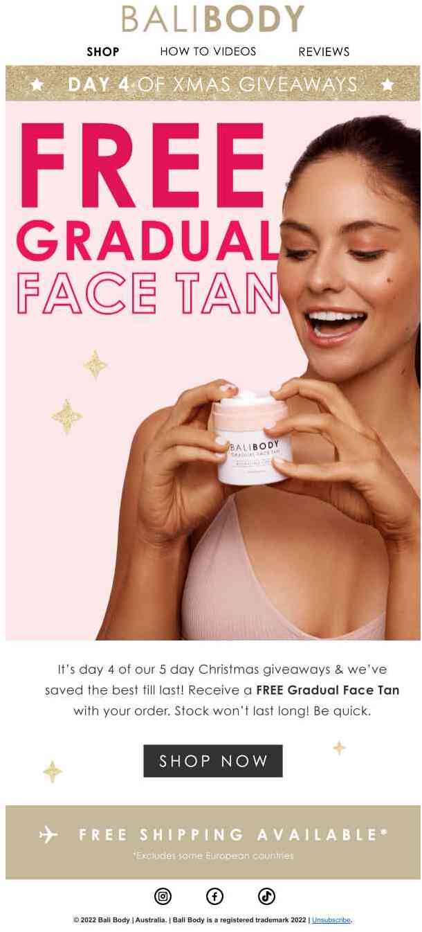 DAY 4: FREE Gradual Face Tan 🎁