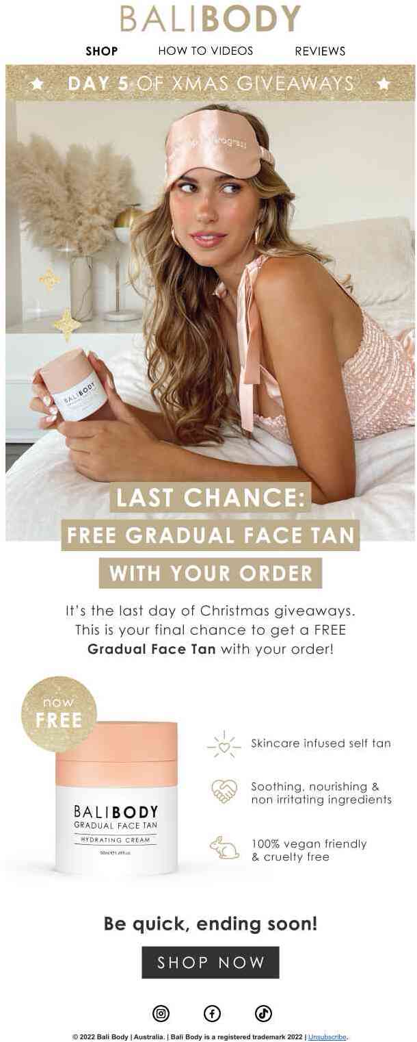 Final hours: FREE Gradual Face Tan
 🏃🏽‍♀️