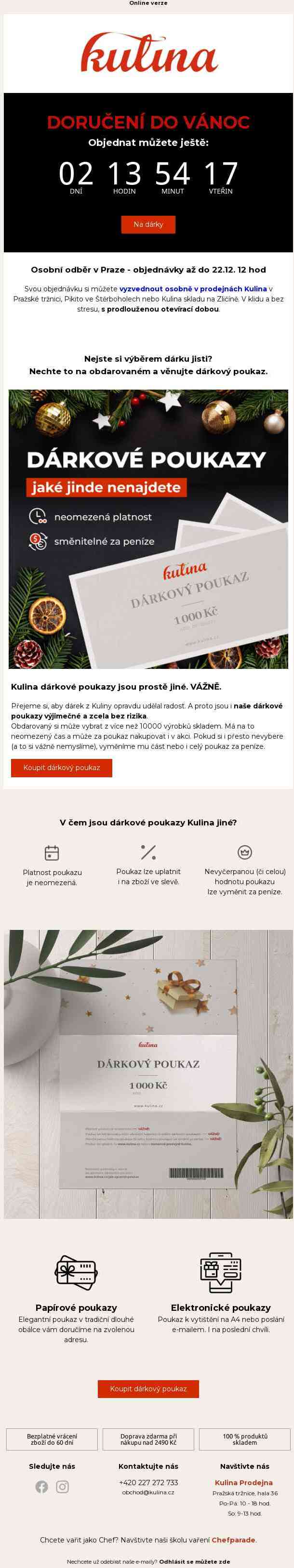 🚚 Doručení do Vánoc při objednávce do neděle