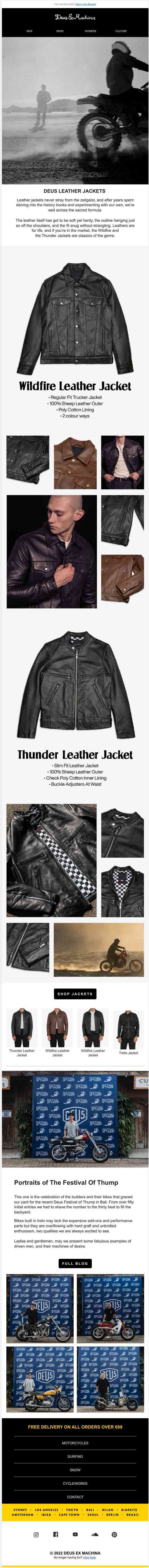 DEUS LEATHER JACKETS NOW AVAILABLE