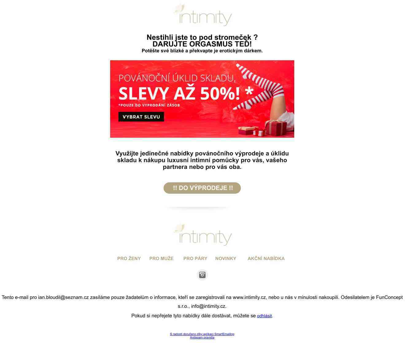 Povánoční úklid skladu - slevy až 50%