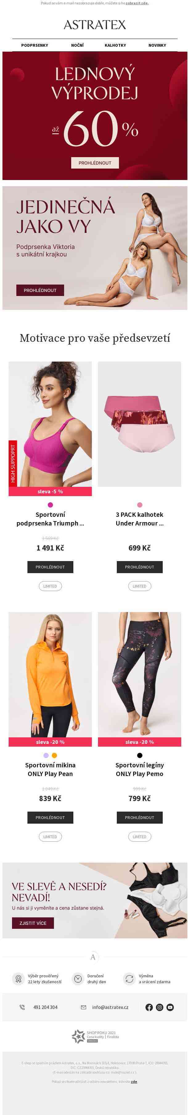 Lednový výprodej až −60 % ve všech kategoriích e-shopu.