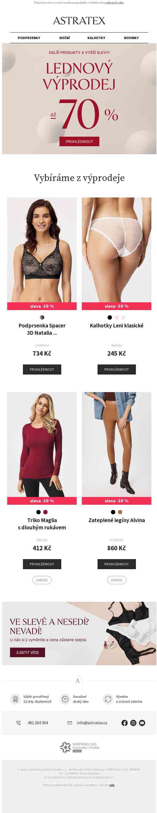 Slevy až 70 % a další produkty ve výprodeji!