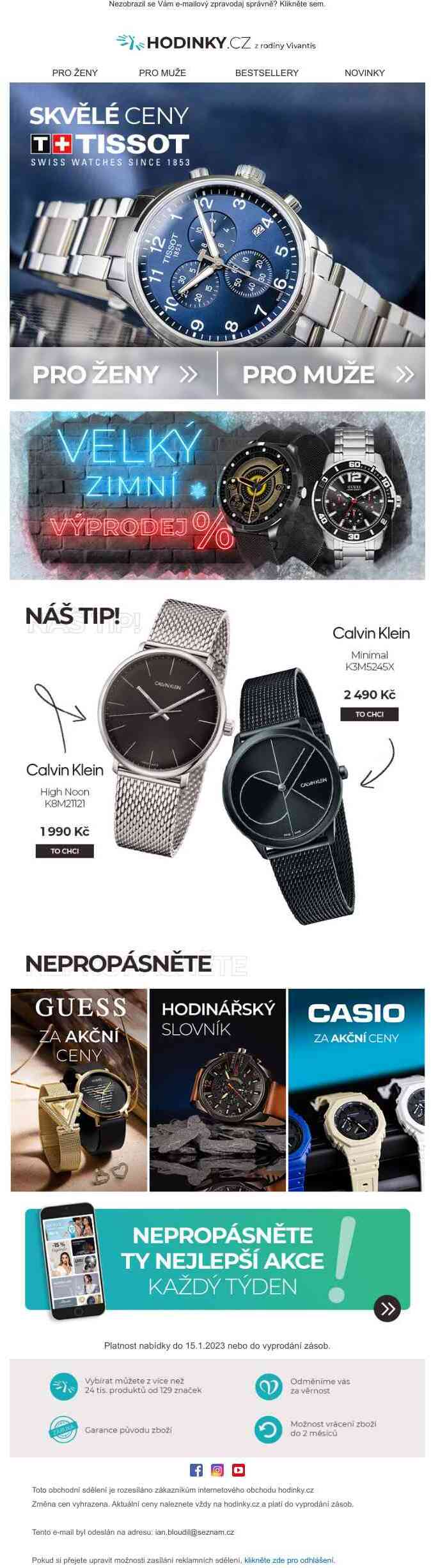 Stylové hodinky TISSOT za skvělé ceny ♥