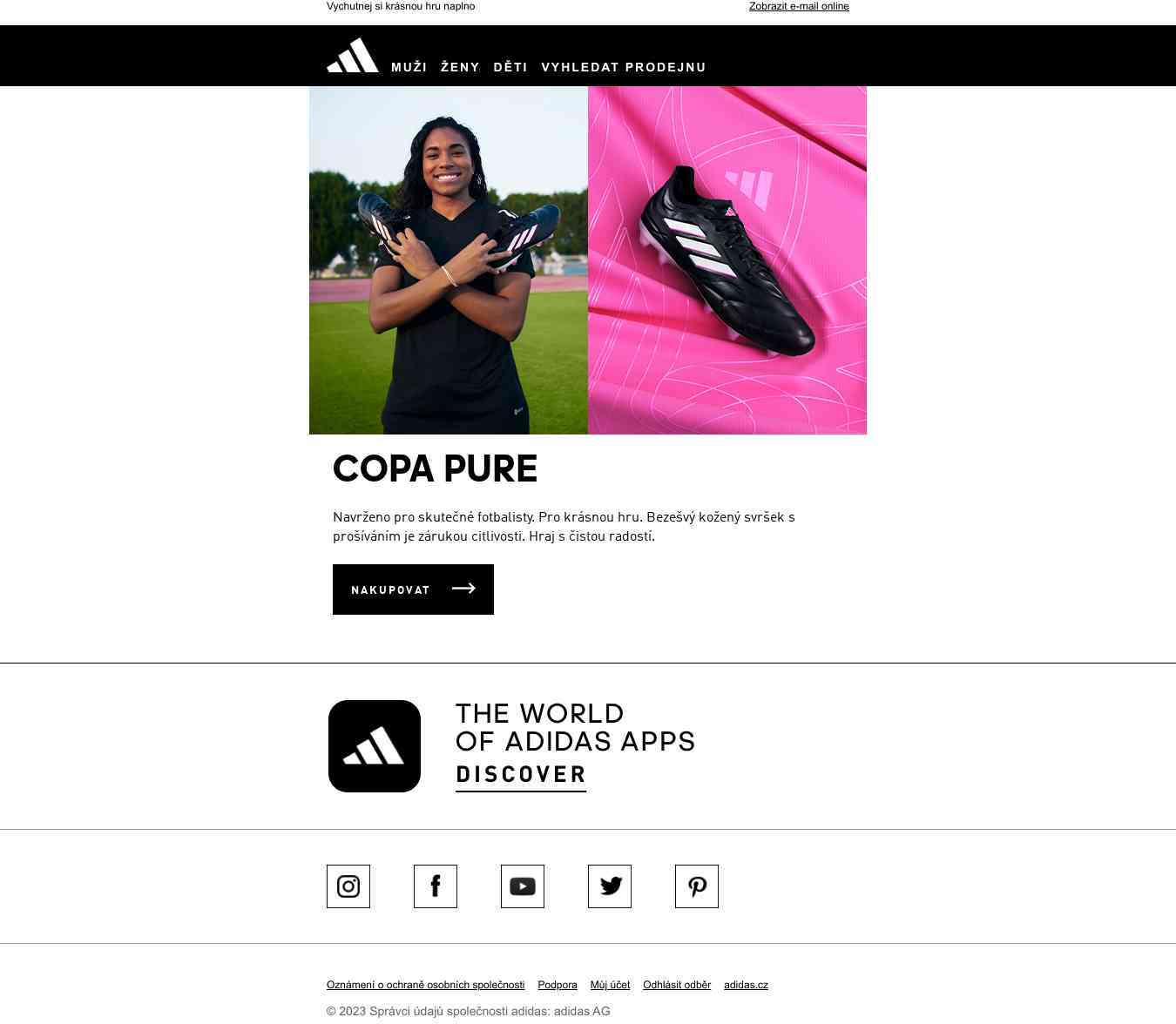 Nové kopačky adidas Copa Pure