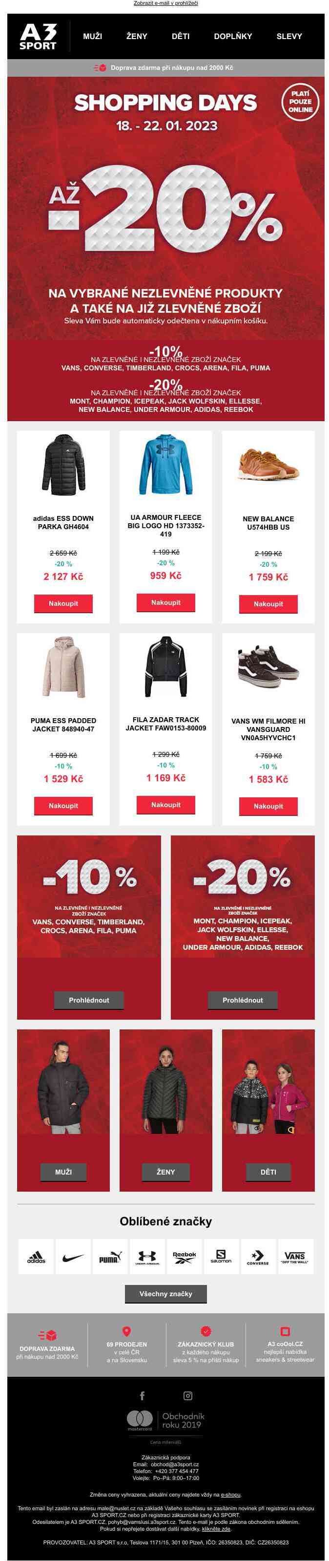 Shopping Days: Nákupy se slevou až -20%!