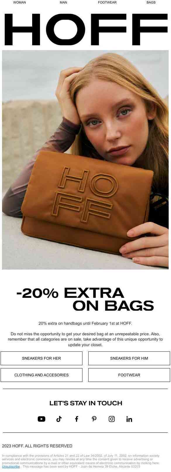 NOW: EXTRA -20% ON BAGS