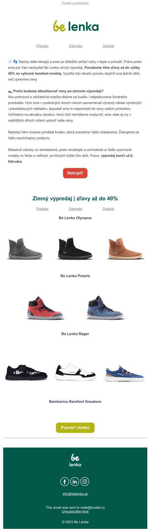 ❄️ 👣 Zimný výpredaj | zľavy až do 40% na vybrané modely