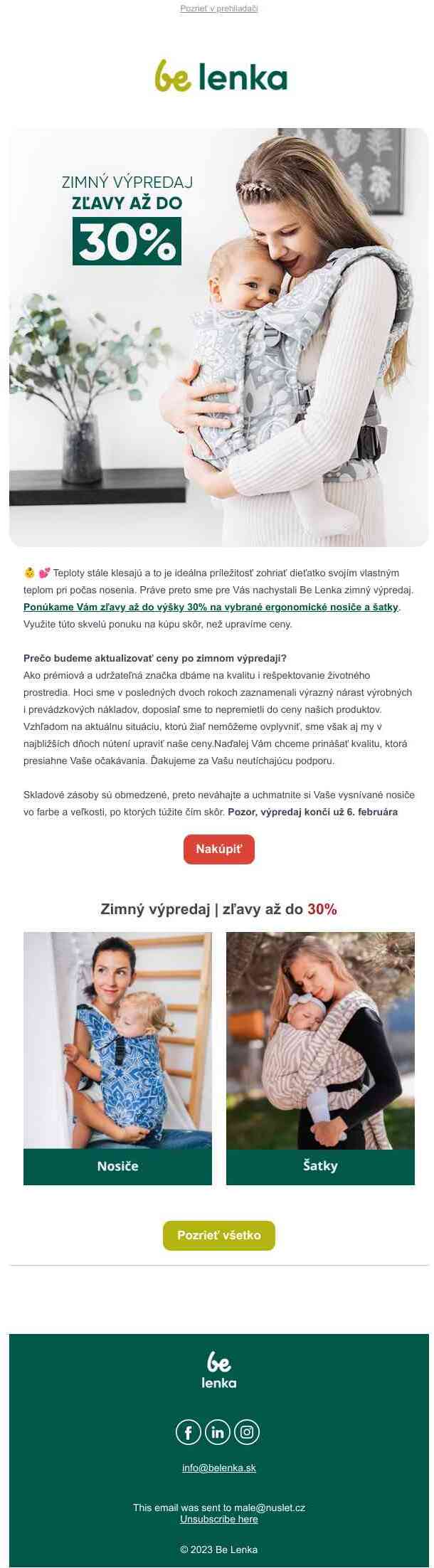 👶 💕 Zimný výpredaj | zľavy až do 30% na vybrané modely