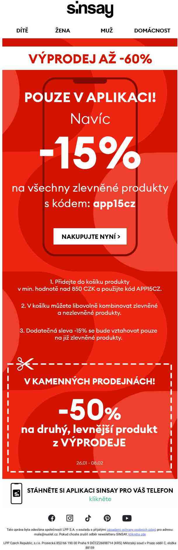 Pouze v aplikaci ⚠️ Navíc -15%⚠️