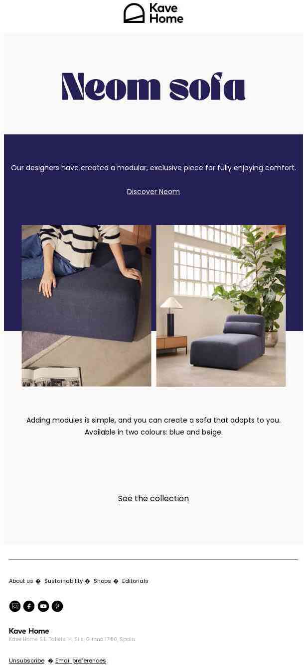 Discover our new modular sofa, Neom