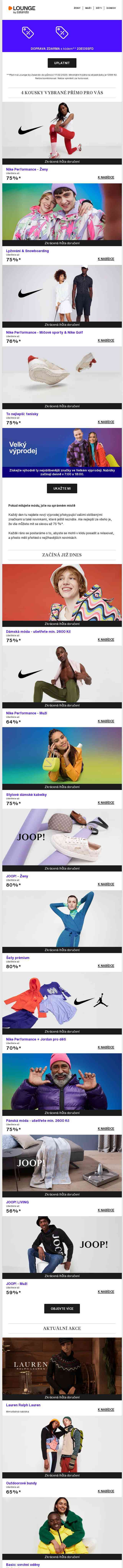 Doprava zdarma na Nike Performance a JOOP! ⎪ Velký výprodej 👉