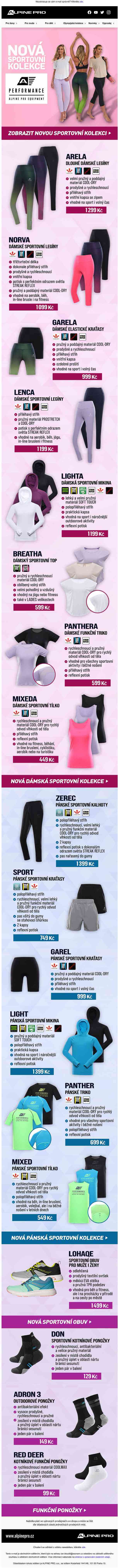 🆕NOVINKA: Sportovní kolekce Performance