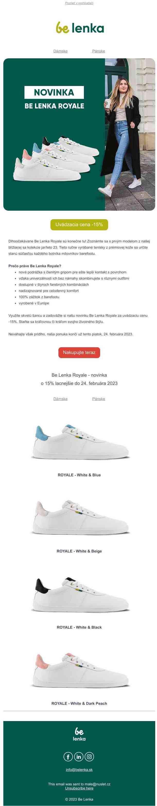 👑 👟 Horúca novinka Be Lenka Royale | elegantné barefoot tenisky