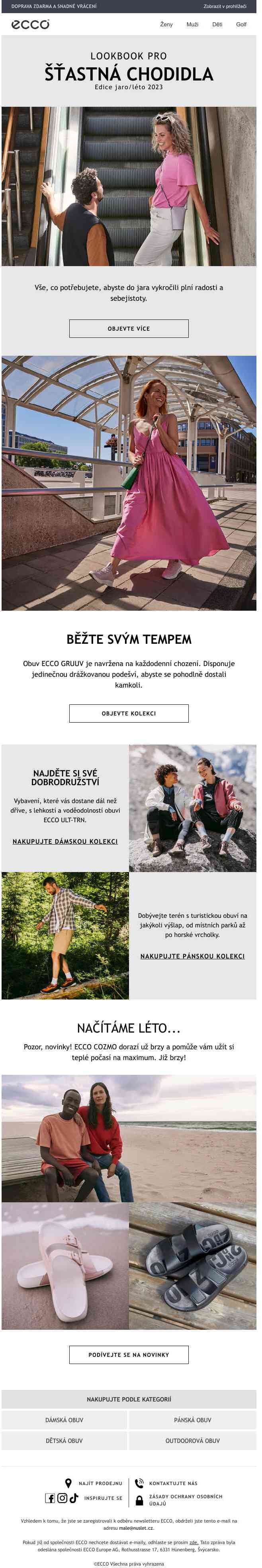 Zažijte ryzí design v ECCO lookbooku na jaro/léto 2023